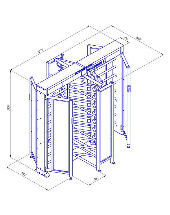 Ростов-Дон ПР2С/3М2 НЕРЖ Полноростовой роторный турникет