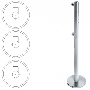 OXGARD ВЗР 2442.09.05 Стойка ограждения передвижная односторонняя с отверстием под фиксатор, прямо 