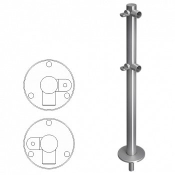 OXGARD ВЗР 1996Р.20-02 Стойка ограждения съемная L-образная с 2-мя полупетлями cправа 