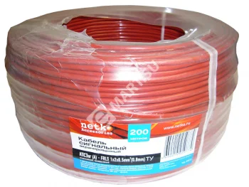 Netko Кабель сигнальный, экранированный, КПСЭнг (А) - FRLS, 1*2*0.5мм2 (0.8мм) 200м, красный