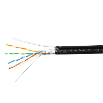 Skynet Кабель FTP4 cat.5е, одножильный, 305м, Cu, Проходит Fluke тест, для наружных работ, с тросом